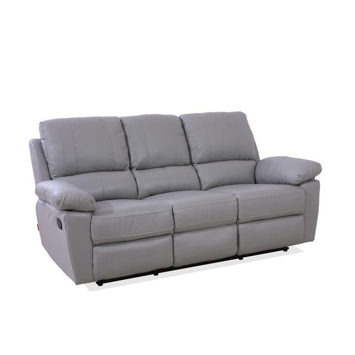 Morris 3 Seater Recliner Sofa, Half Leather - Novena Furniture Singapore