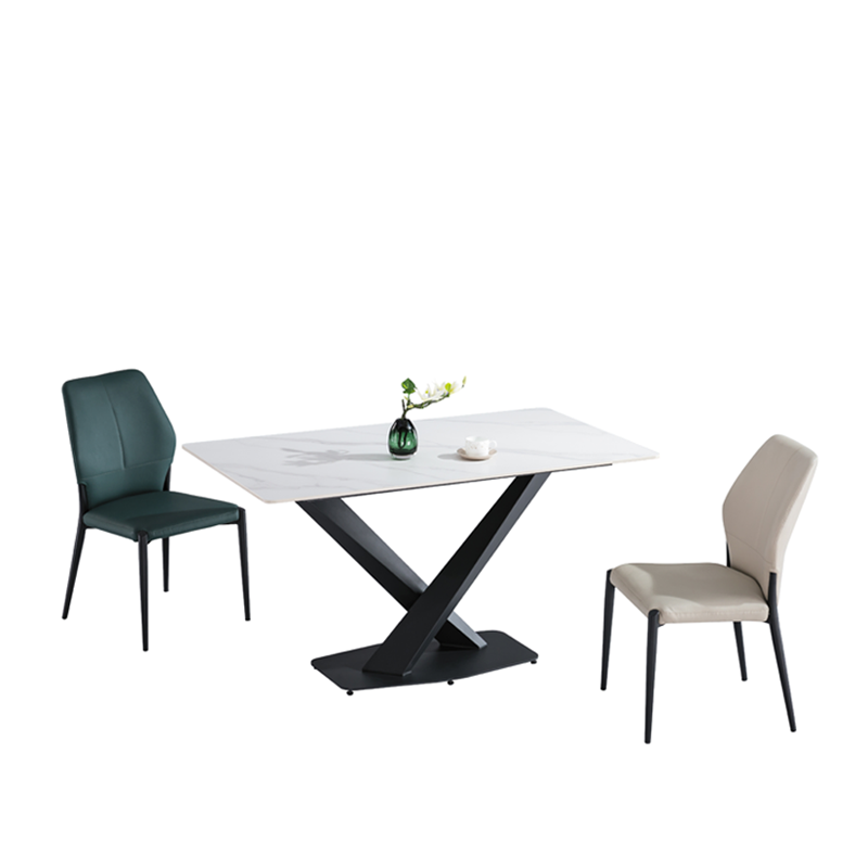 Cory Sintered Stone Dining Table (Black Metal Leg)