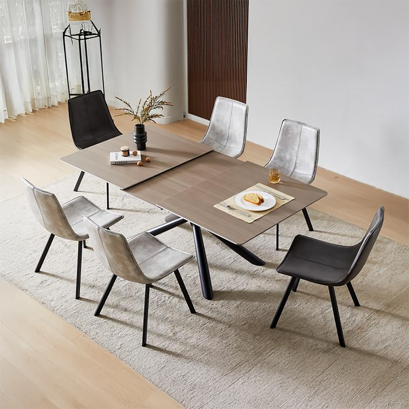 Monarch Sintered Stone Functional Dining Table (Carbon Steel Black Sand Leg)