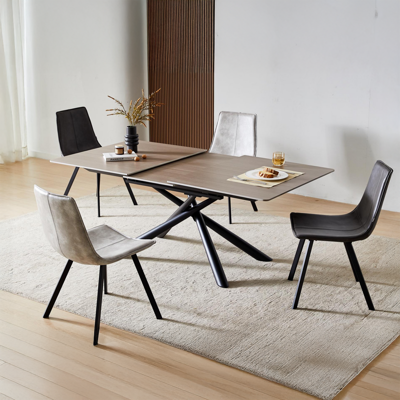 Monarch Sintered Stone Functional Dining Table (Carbon Steel Black Sand Leg)