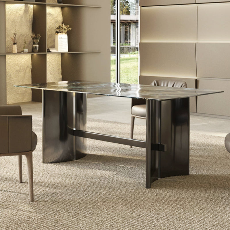 Nimbus Sintered Stone Dining Table (Stainless Steel Black Titanium Glossy Leg)