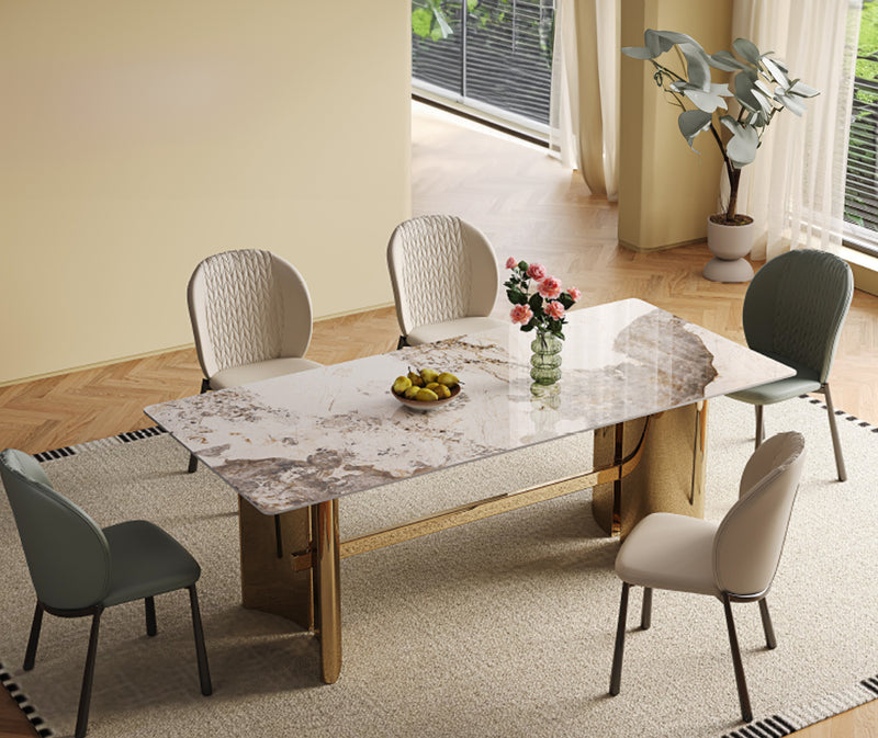 Nimbus Sintered Stone Dining Table (Stainless Steel Black Titanium Glossy Leg)