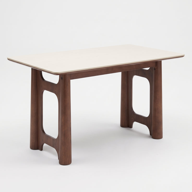 Kasper Sintered Stone Dining Table (Solid Wood w/ wood veneer)