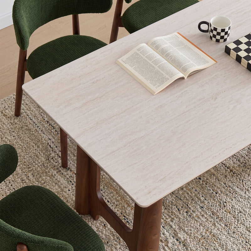 Kasper Sintered Stone Dining Table (Solid Wood w/ wood veneer)