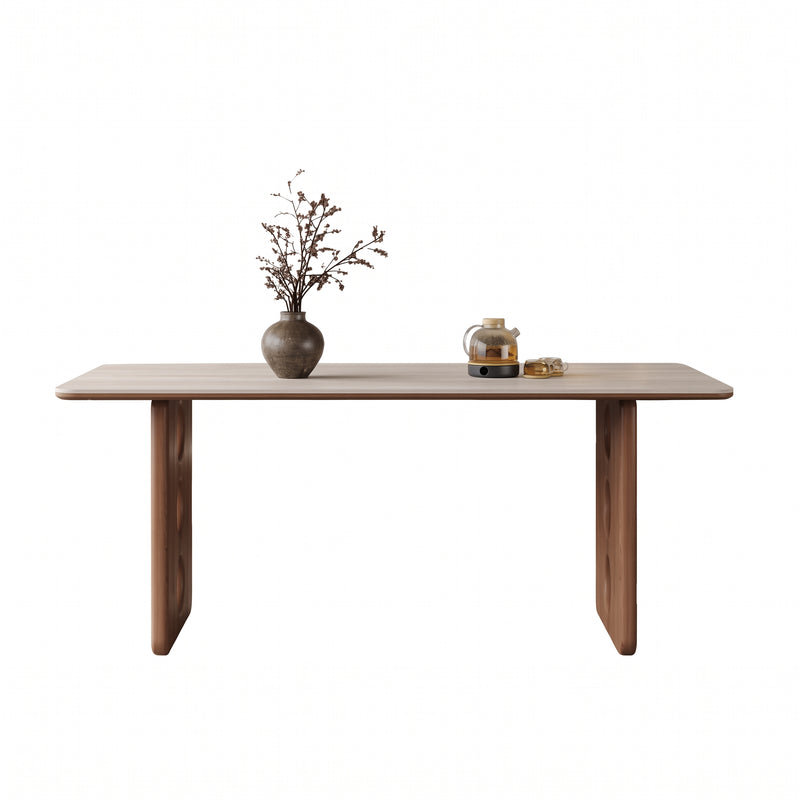 Kieran Sintered Stone Dining Table (Solid Wood w/ wood veneer)