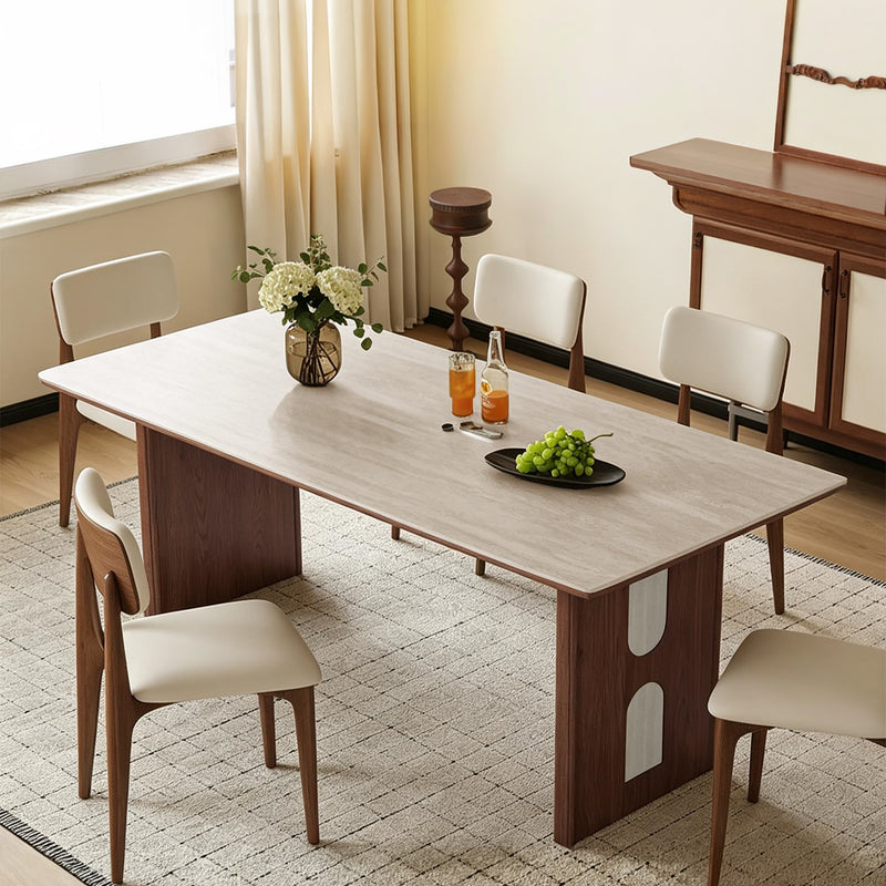 Kairo Sintered Stone Dining Table (Solid Wood w/ wood veneer)