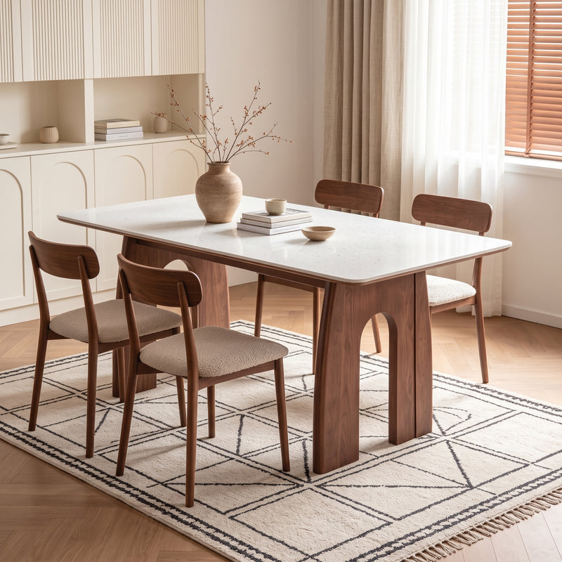Kamden Sintered Stone Dining Table (Wood veneer)