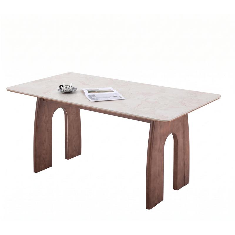 Kamden Sintered Stone Dining Table (Wood veneer)