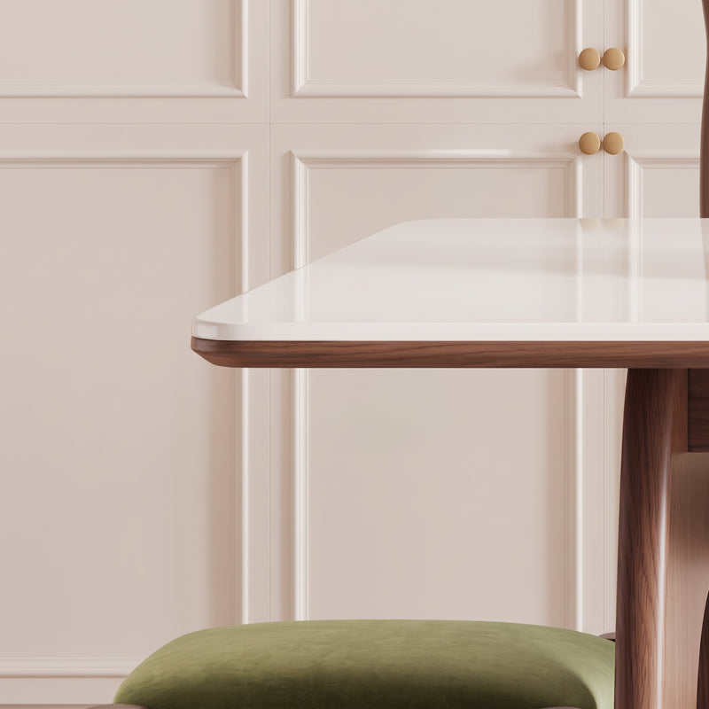 Kamden Sintered Stone Dining Table (Wood veneer)