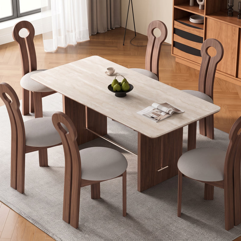 Kestrel Sintered Stone Dining Table (Blockboard+Stainless Steel Tie Rod)