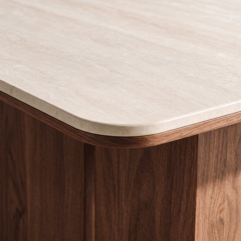 Kestrel Sintered Stone Dining Table (Blockboard+Stainless Steel Tie Rod)