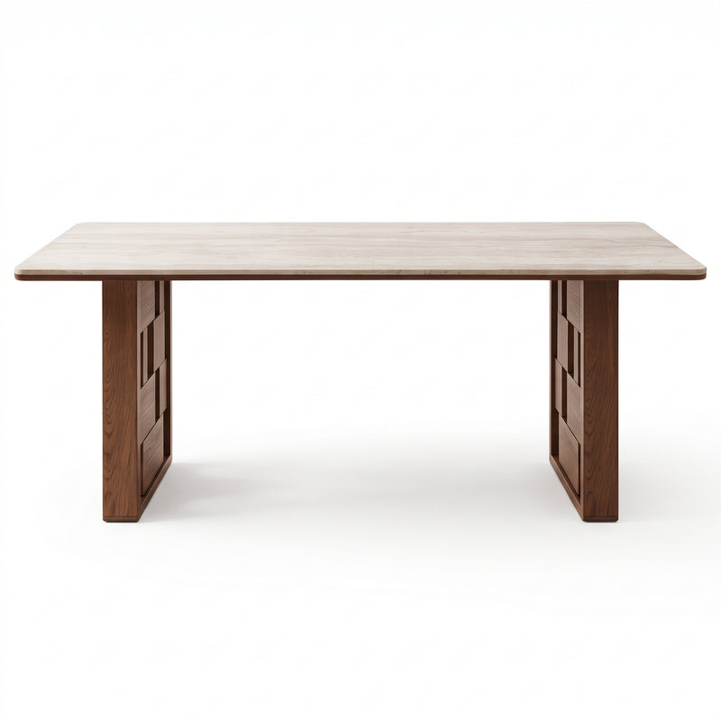 Kendrick Sintered Stone Dining Table (Blockboard Walnut/Black)