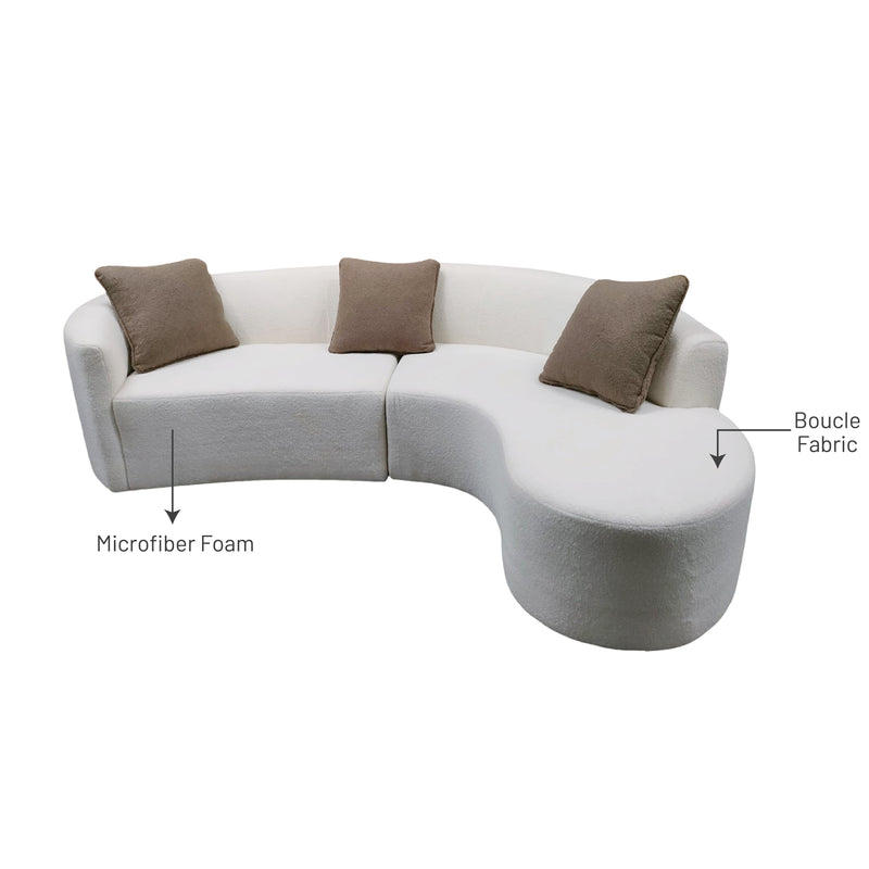 Nevada Curved Sofa, Fabric - Novena Furniture Singapore