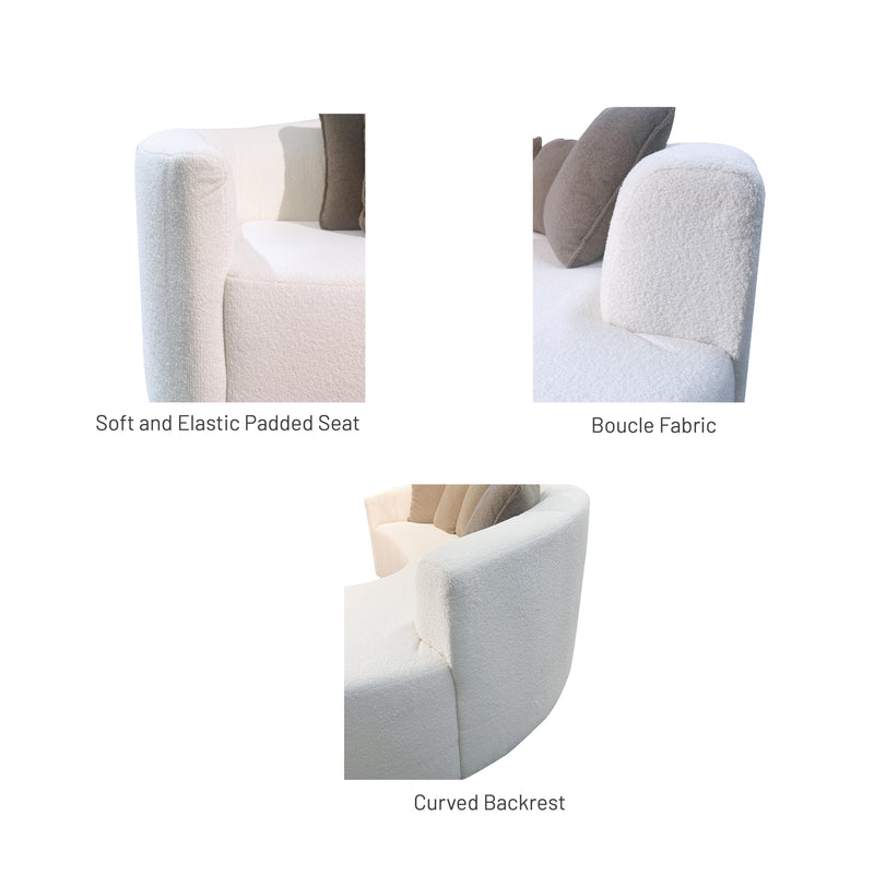 Nevada Curved Sofa, Fabric - Novena Furniture Singapore