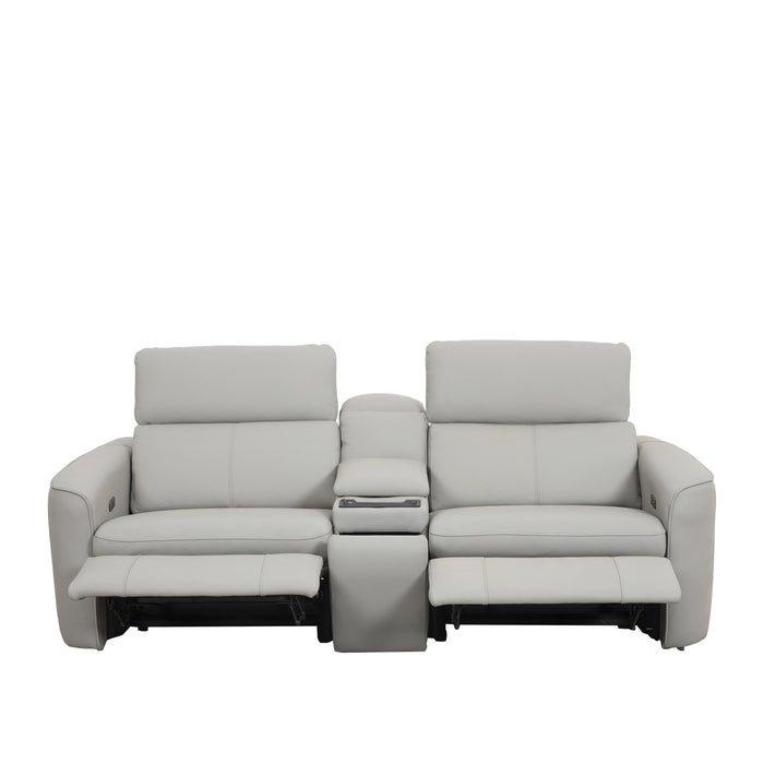 Nicola 2.5 Seater Electric Recliner Sofa with Console Box, Half Leather