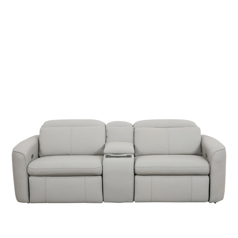 Nicola 2.5 Seater Electric Recliner Sofa with Console Box, Half Leather