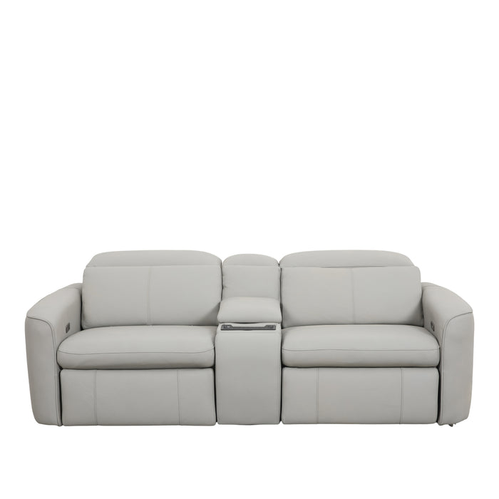 Nicola 2.5 Seater Electric Recliner Sofa with Console Box, Half Leather