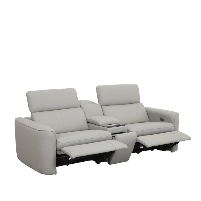 Nicola 2.5 Seater Electric Recliner Sofa with Console Box, Half Leather