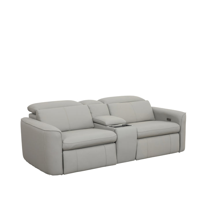 Nicola 2.5 Seater Electric Recliner Sofa with Console Box, Half Leather