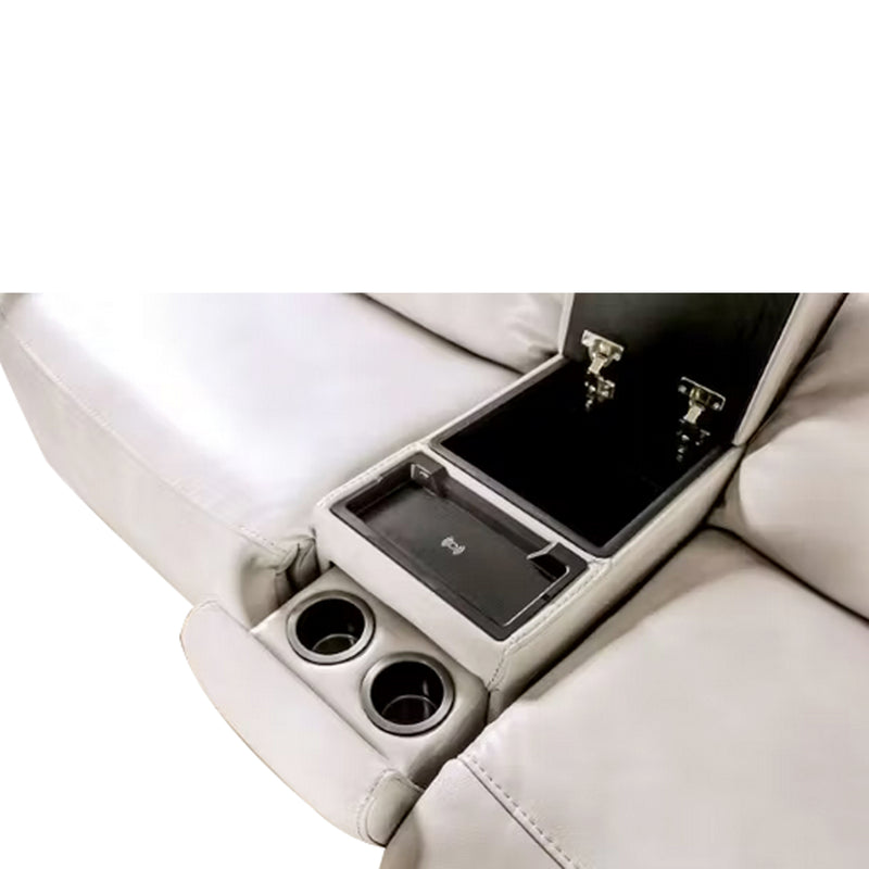 Nicola 2.5 Seater Electric Recliner Sofa with Console Box, Half Leather