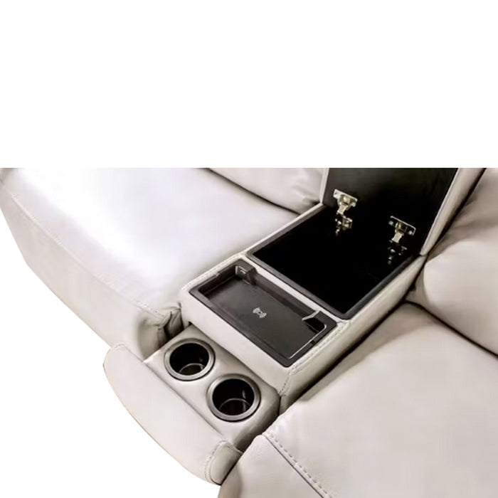 Nicola 2.5 Seater Electric Recliner Sofa with Console Box, Half Leather