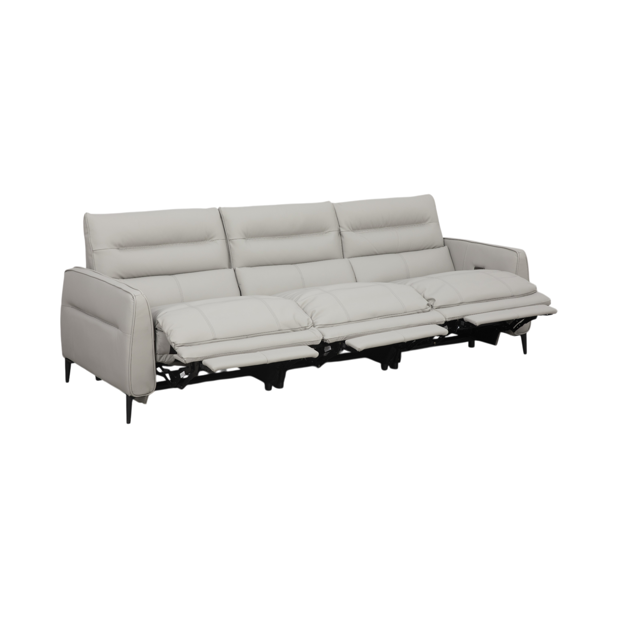 Incliner Oliver 3.5 Seater Electric Incliner Sofa, Half Leather — Novena ...