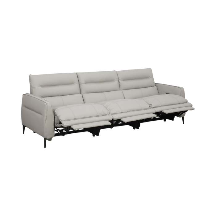 Oliver 3 Seater Electric Recliner Sofa, Half Leather