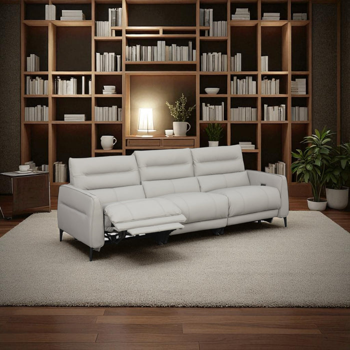 Oliver 3 Seater Electric Recliner Sofa, Half Leather