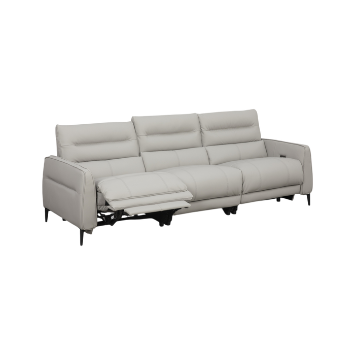 Oliver 3 Seater Electric Recliner Sofa, Half Leather