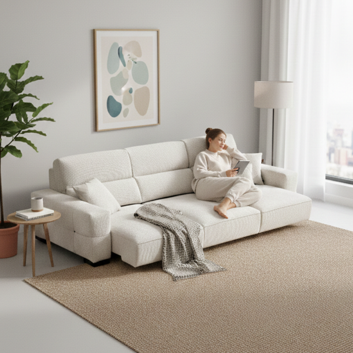 Oscar 3.5 Seater Elec-Slider Sofa, Fabric