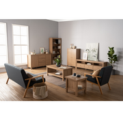 Oxford II 1.8m TV Cabinet, Wood - Oak - Novena Furniture Singapore