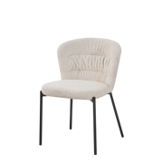 Poline Dining Chair - Fabric - Beige - Novena Furniture Singapore