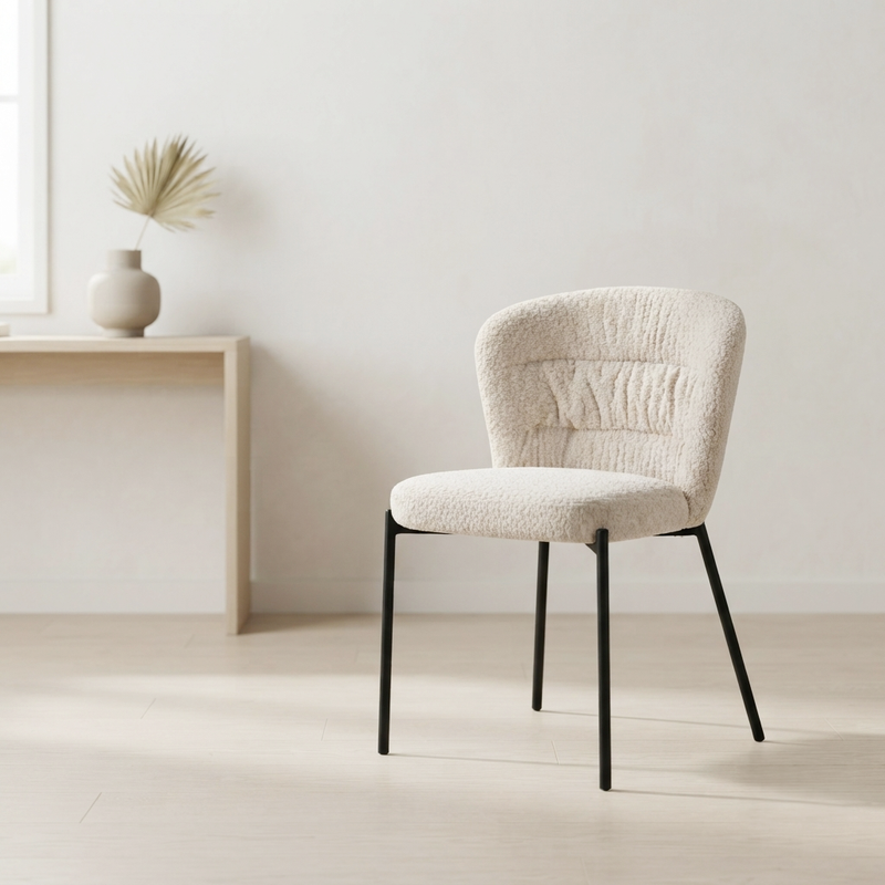 Poline Dining Chair - Fabric - Beige