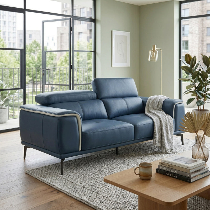 Prezia 2 Seater Sofa, Half Leather