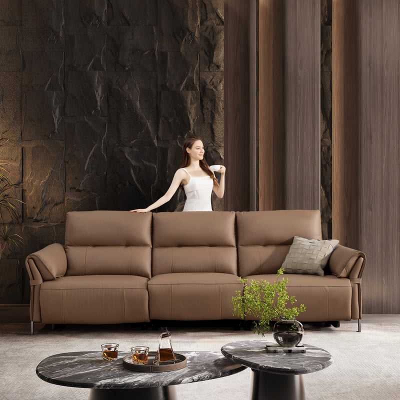 Rachelle 3 Seater Electric Incliner Sofa, Genuine Cowhide Leather - Novena Furniture Singapore