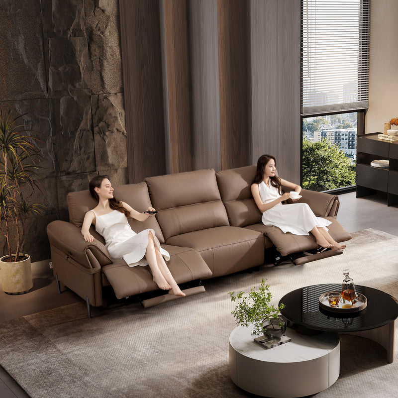 Rachelle 3 Seater Electric Incliner Sofa, Genuine Cowhide Leather - Novena Furniture Singapore