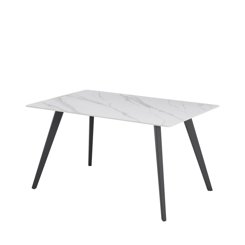 Sally II 1.4M Dining Table - Sintered Stone - Matte Grey/ White - Novena Furniture Singapore