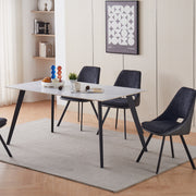 Sally II 1.6M Dining Table - Sintered Stone - Matte White - Novena Furniture Singapore