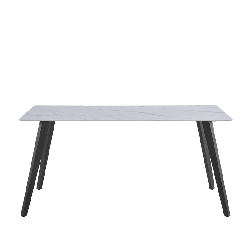 Sally II 1.6M Dining Table - Sintered Stone - Matte White - Novena Furniture Singapore