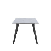 Sally II 1.6M Dining Table - Sintered Stone - Matte White - Novena Furniture Singapore