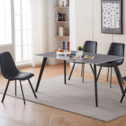 Santa 1.6M Dining Table - Sintered Stone - Gloss Italian Light Grey - Novena Furniture Singapore