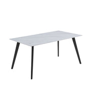 Sally II 1.4M Dining Table - Sintered Stone - Matte Grey/ White - Novena Furniture Singapore