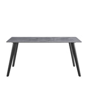 Santa 1.6M Dining Table - Sintered Stone - Gloss Italian Light Grey - Novena Furniture Singapore