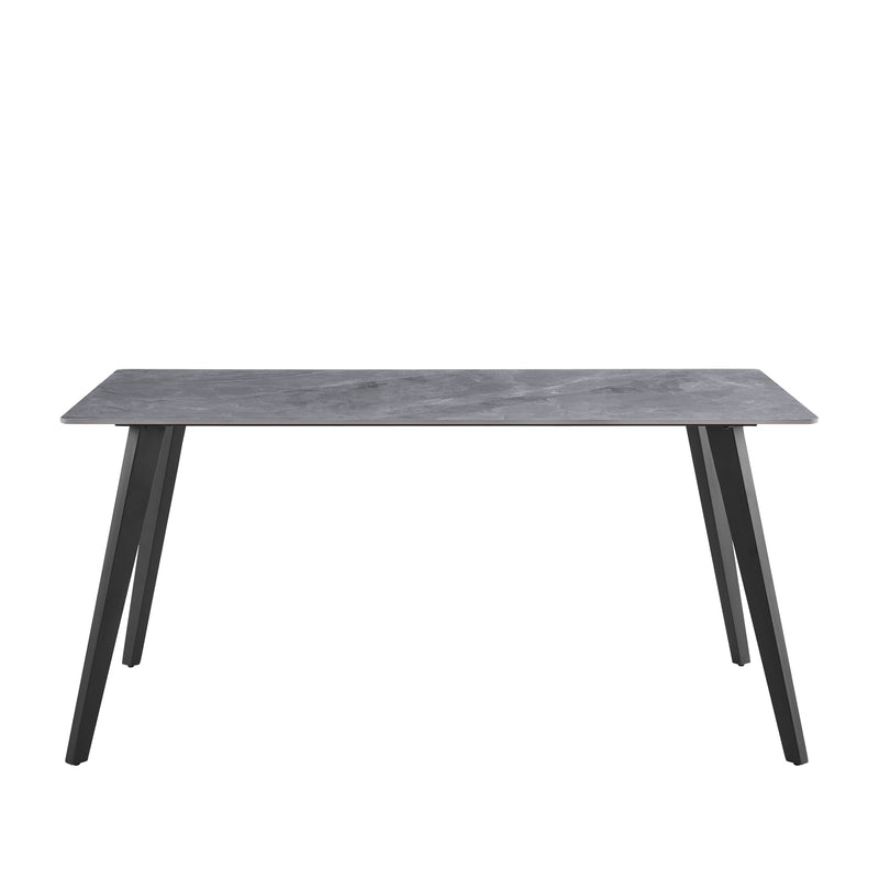 Santa 1.6M Dining Table - Sintered Stone - Gloss Italian Light Grey - Novena Furniture Singapore