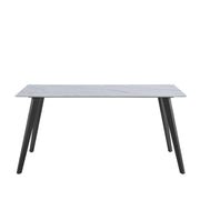 Sally II 1.4M Dining Table - Sintered Stone - Matte Grey/ White - Novena Furniture Singapore