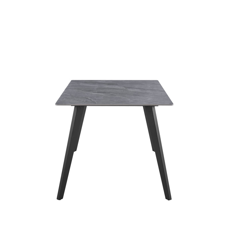 Santa 1.6M Dining Table - Sintered Stone - Gloss Italian Light Grey - Novena Furniture Singapore