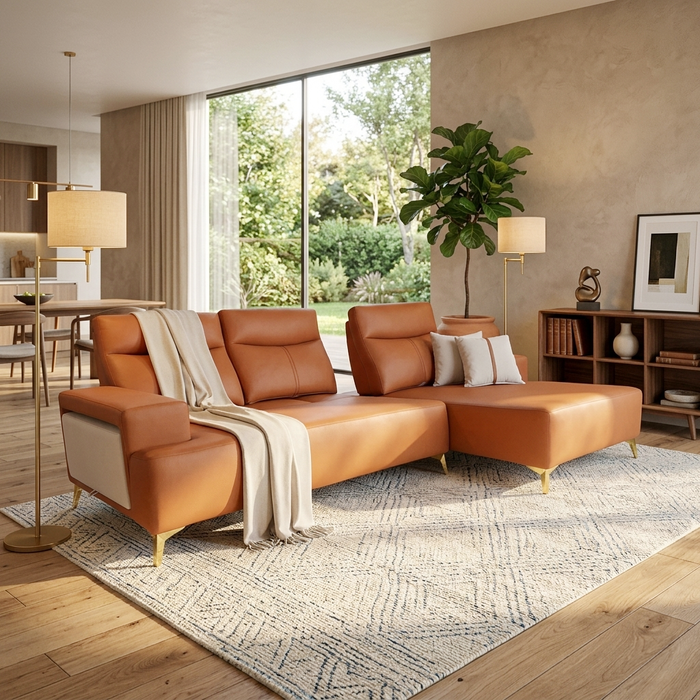 Suzi L-Shaped Sofa, Water Repellent Fabric — Novena Furniture Suzi L-Shaped Sofa, Water Repellent Fabric — Novena Furniture