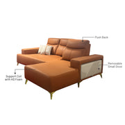 Suzi L-Shaped Sofa, Water Repellent Fabric - Novena Furniture Singapore