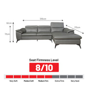 Venetta L-Shaped Sofa, Half Leather - Novena Furniture Singapore