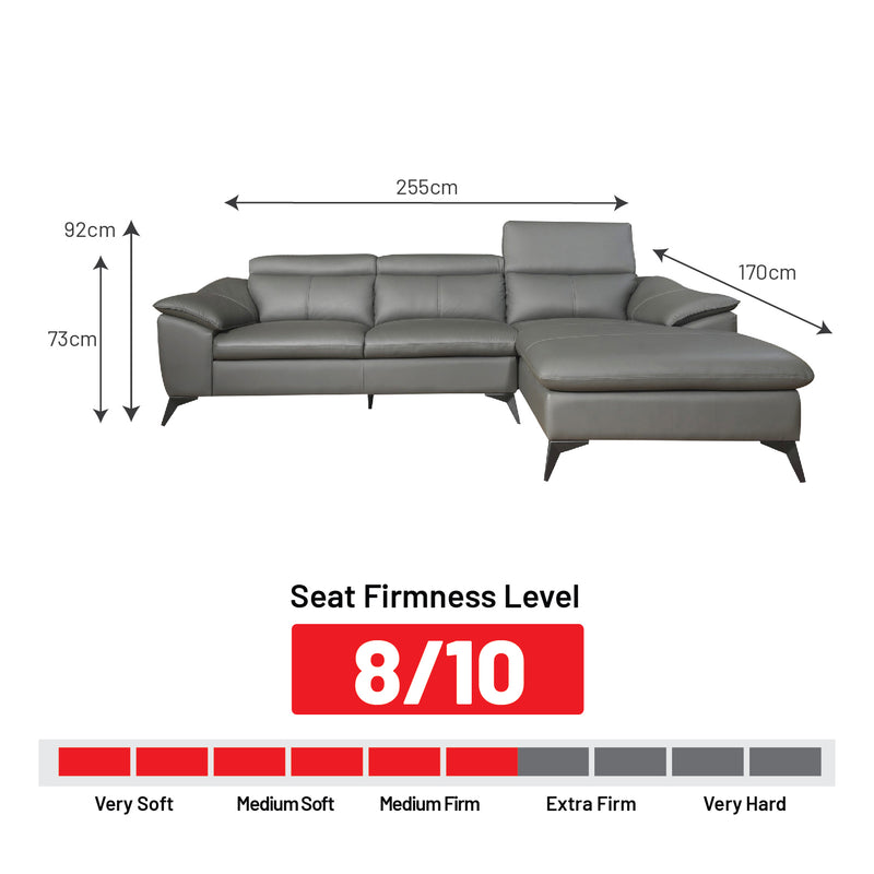 Venetta L-Shaped Sofa, Half Leather - Novena Furniture Singapore